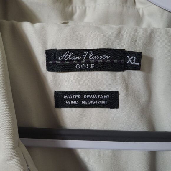 Alan Flusser Golf Jacket Mens XL White Full Zip Long Sleeve Pockets Course Club - Picture 4 of 9